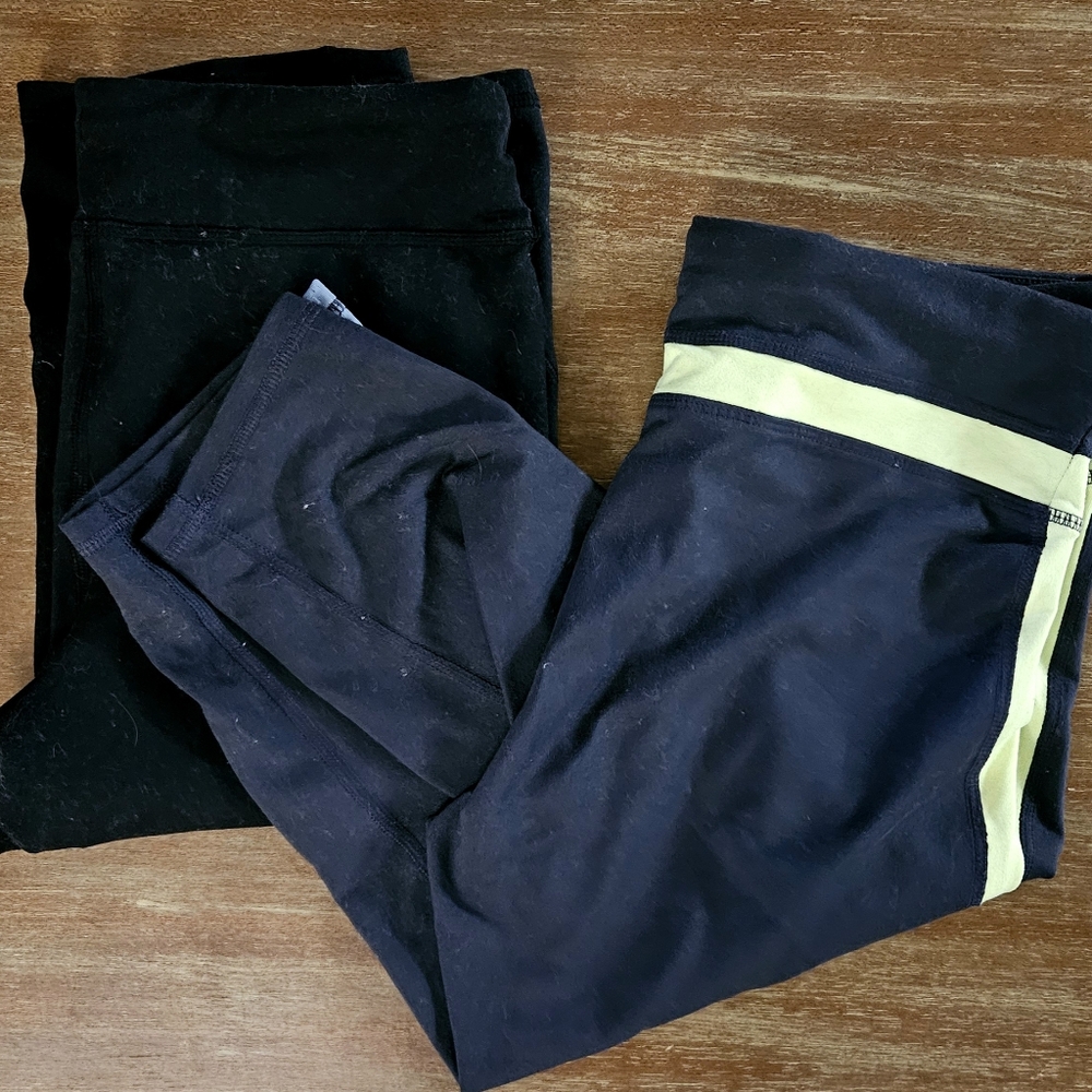 ★BUNDLE★ Champion Black / Grey & Yellow Leggings With Mesh Size Medium Capri